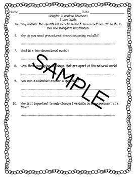 Pearson Interactive Science 2012 Aligned 4th Grade Study Guide Chapter 1