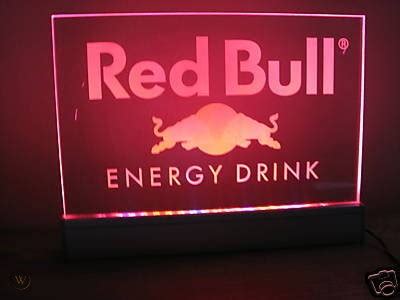 Red Bull Lucite Led Illuminated Bar Sign Light