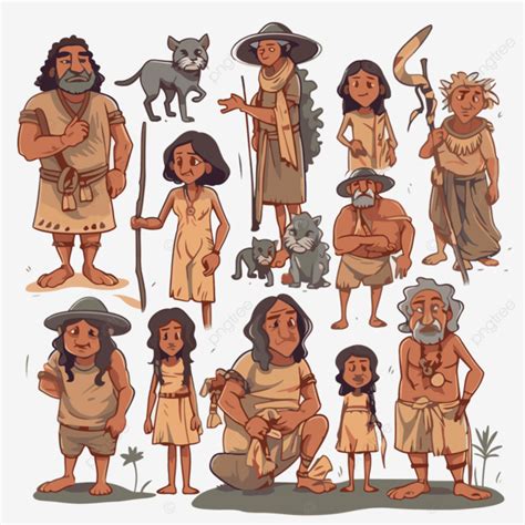 Ancestros Clipart Personas Antiguas Que Viven En Los Pueblos