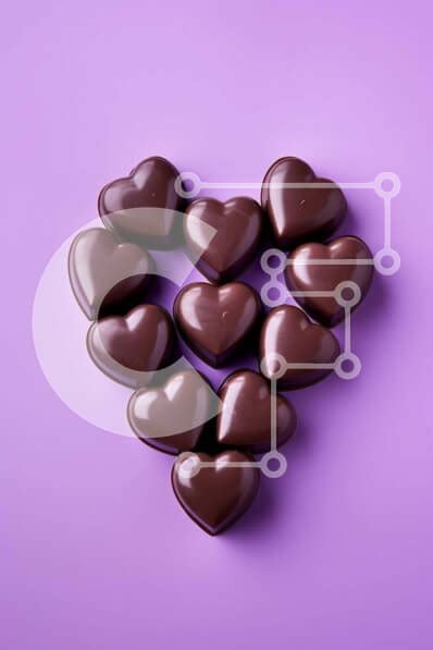 Celebrate Valentine's Day with Heart-Shaped Chocolate Candies stock ...