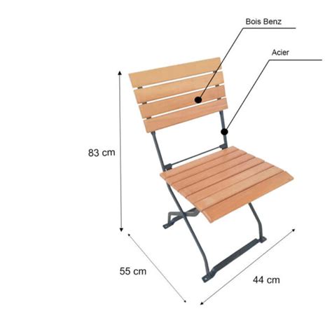 Chaise Pliable En Acier Et Bois Benz Miyado Cuisine