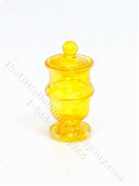 Miniature Yellow Apothecary Jar For Dollhouses [mjd 2309] The Little Dollhouse Company