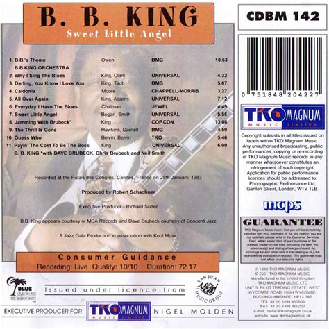 Car Tula Interior Frontal De B B King Sweet Little Angel Portada