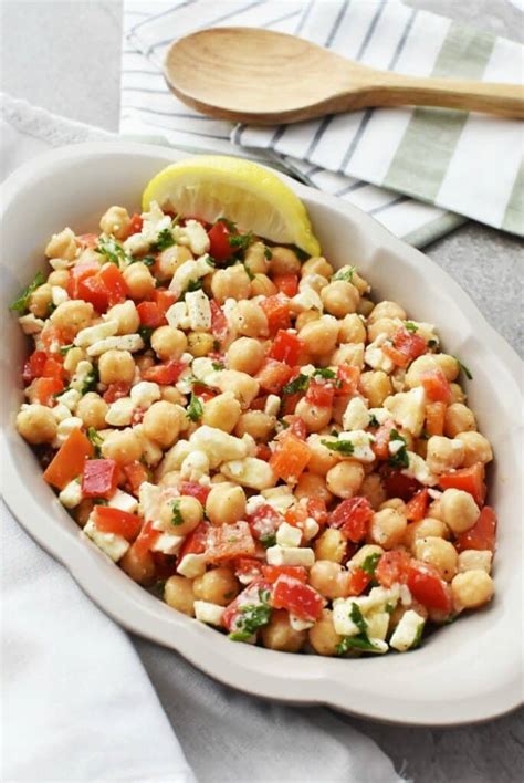 Chickpea Salad with Feta - Sizzling Eats