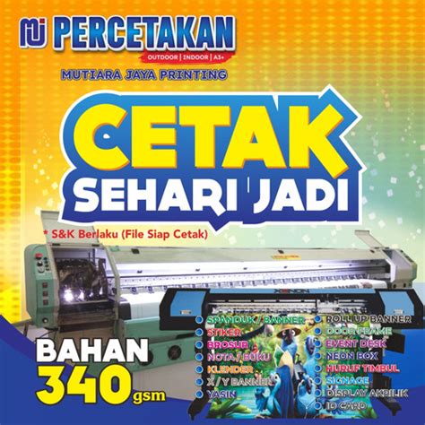 Jual Cetak Spanduk Banner Murah Flexi 340 High Res Kab Bekasi