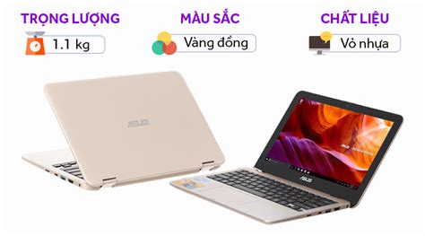 Laptop Asus Vivobook Tp203nah Pentimum N4200 4g 500g Cảm ứng Xoáy 360 độ Bh 112019 Màu Gold