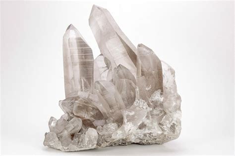 10.6" Smoky "Lemurian" Quartz Crystal Cluster - Large Crystals (#212486 ...