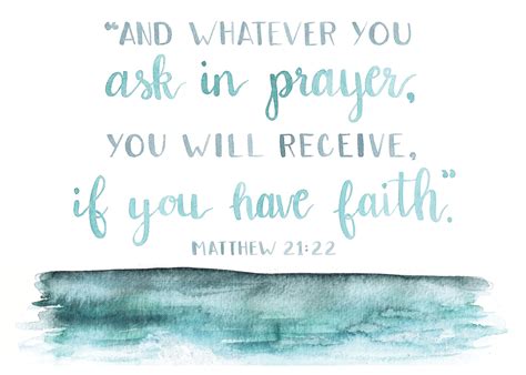 Matthew Bible Verse Art Print Whatever You Ask In Etsy