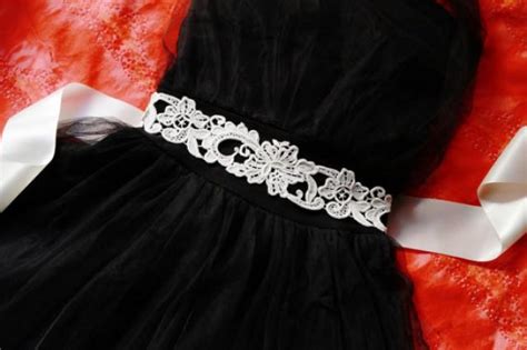 Bridal Antique White Light Ivory Embroidery Lace Rose Flower Sash Belt