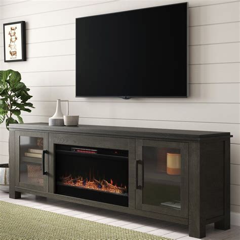 Gracie Oaks Cloyne Tv Stand For Tvs Up To 85 With Electric Fireplace