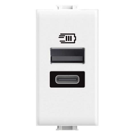 Caricatore USB A C 15W Bianco 1 Modulo Serie Matix BTICINO AM4191AC