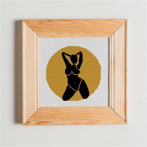 Woman Silhouette Cross Stitch Pdf Pattern Naked Woman Cross Stitch Patterns Hand Made Gift