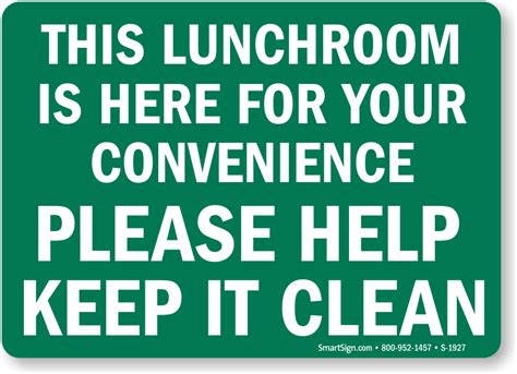 Keep Lunch Room Clean