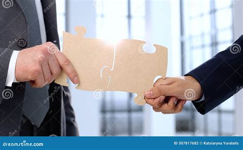 Folding Puzzles A Teamwork And Businessmen Stock Photo Image Of Link