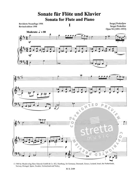 Sonate F R Fl Te Und Klavier Op Von Sergei Prokofjew Im Stretta