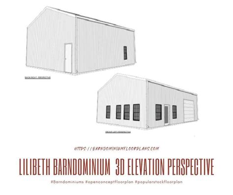 30 Foot Wide Open Concept Beatrice Barndominium 900 Sq Ft Floor Plan 3d