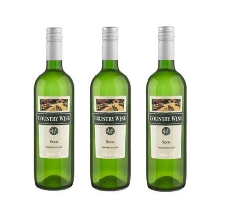 Vinho Country Wine Branco Seco 750Ml Kit 3 Unidades Vinícola