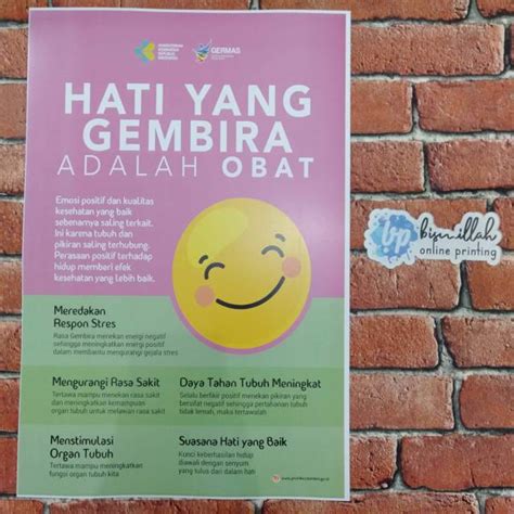 Jual Poster Hati Gembira Adalah Obat Shopee Indonesia