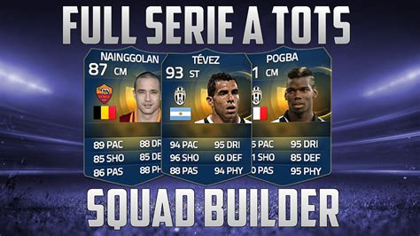 FIFA 15 Squad Builder PLAYING W FULL SERIE A TOTS W TOTS Tevez TOTS