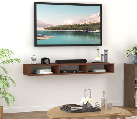 Bluewud Coober Engineering Wood Wall Mount Tv Entertainment Unit Set