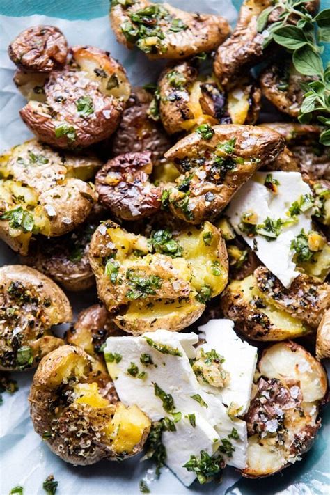 Crispy Oregano Smashed Potatoes With Feta And Lemon Half Baked Harvest