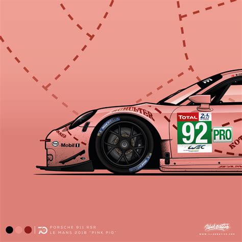 Porsche 911 RSR Pink Pig Illukrative