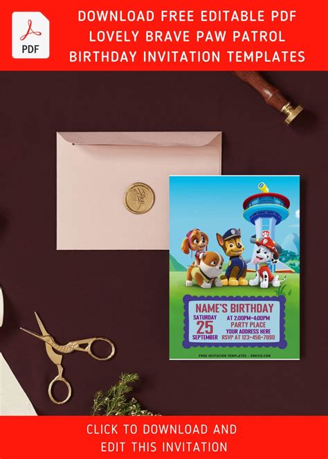 Free Editable Pdf Super Cute Mighty Pups Paw Patrol Birthday