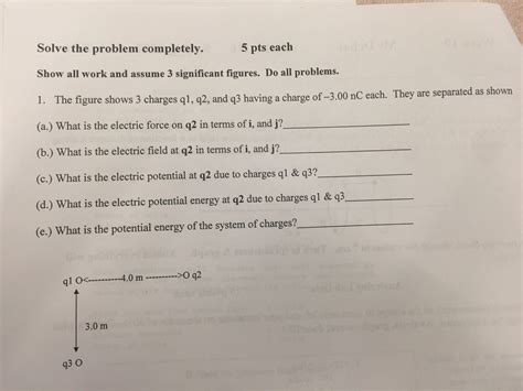 Solved The Figure Shows 3 Charges Q1 Q2 And Q3 Having A