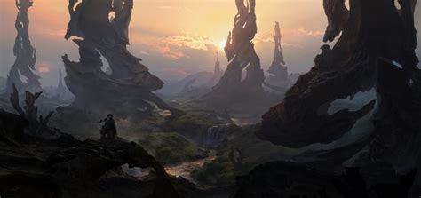 Landscape Artwork Science Fiction Terrain Darkness