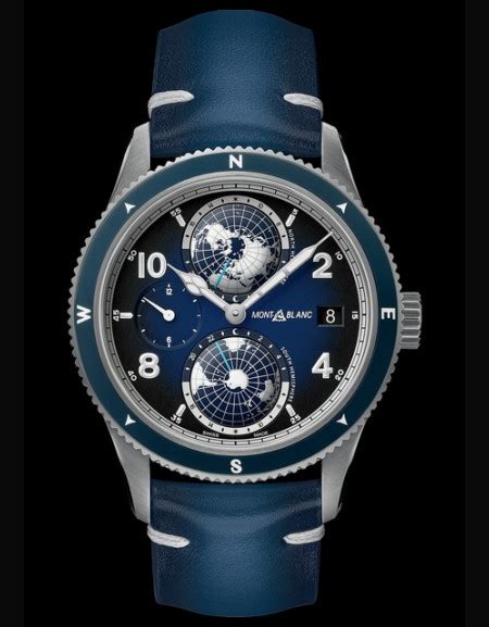 Watch Montblanc 1858 Geosphere Montblanc 125565 Titanium Blue Dial