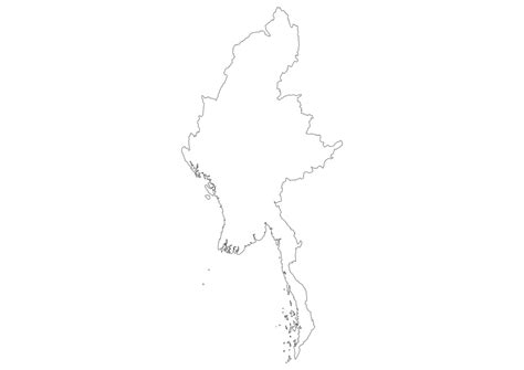 Blank Map Of Myanmar Svg Vector Outline Map