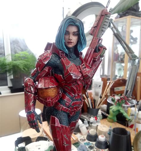 Female Halo Badass Warrior 510mm By Mark Buccilli · Puttyandpaint