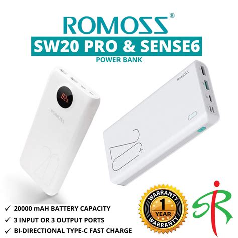 Romoss Sw20 Pro Sense 6 20000 Mah Power Bank Shopee Malaysia