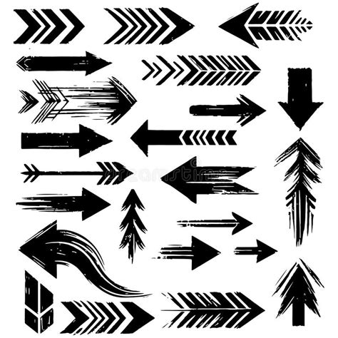 Grunge Arrow Vector Illustration Grunge Arrow Symbol Brush Paint Stock