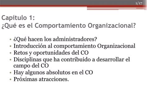 PPT Capítulo 1 Qué es el Comportamiento Organizacional PowerPoint