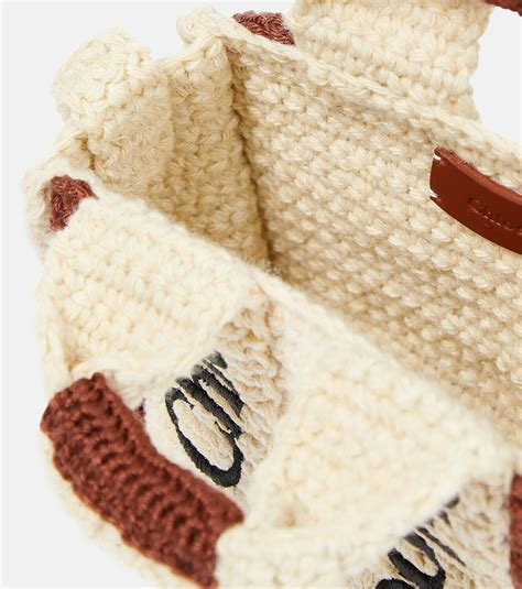 Chloe Woody Mini Crochet Tote Bag Chloe