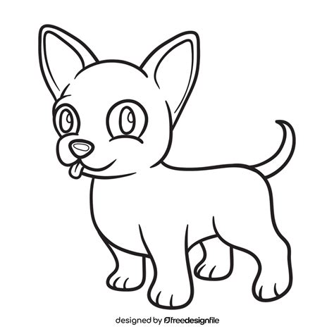 Chihuahua black and white clipart free download