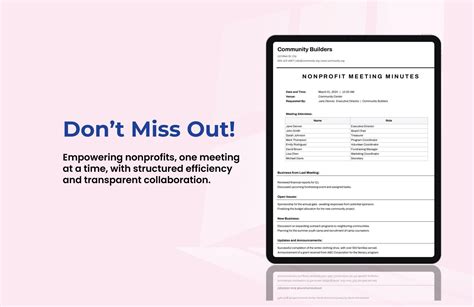 Nonprofit Meeting Minutes Template In Ms Excel Google Sheets