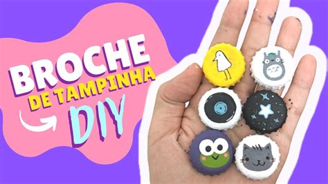 Como fazer broche de tampinha de refrigerante DIY faça você mesmo YouTube