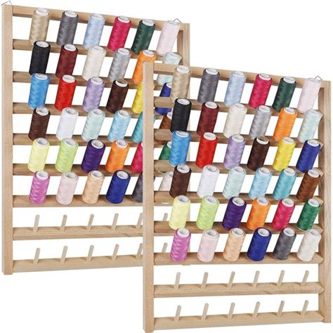 Wooden Thread Rack Wall Mounted Thread Rack 2 Pack 48 Etsy