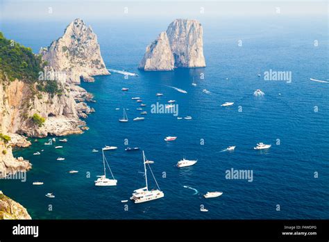 Capri Island Italy Mediterranean Sea Coastal Landscape With