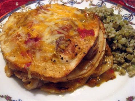 Cooks Challenge Stacked Green Chile And Grilled Chicken Enchilada