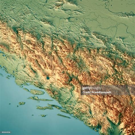 Bosnia And Herzegovina Country 3d Render Topographic Map High Res Stock