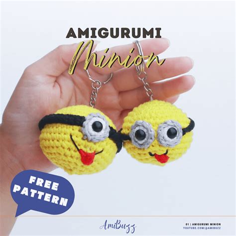 Minion Keychain Free Crochet Pattern Amigurumi Tutorial Pdf In