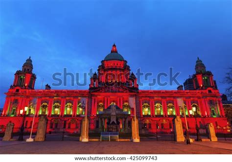 Illuminated Belfast City Hall Belfast Northern Stock Photo 425099743