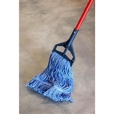 Kleen Handler Mop Head Replacement Wet Industrial Blue Cotton Looped End String Cleaning Mop