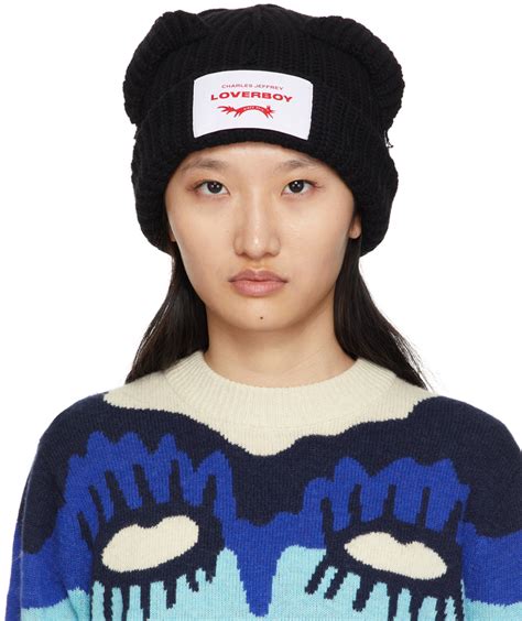 Charles Jeffrey Loverboy Black Wool Chunky Ears Beanie Ssense Canada