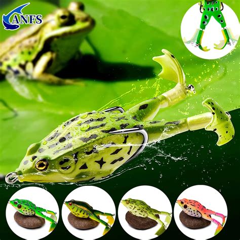 Pctop Water Bass Fishing Lures Soft Frog Double Propellers Legs