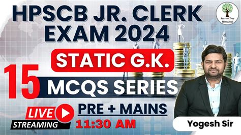 Target Hpscb Junior Clerk Exam Static G K Mcqs Mcqs Series