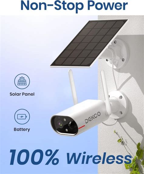 Dekco Solar Security Camera With Human Detection For Outdoors Smart